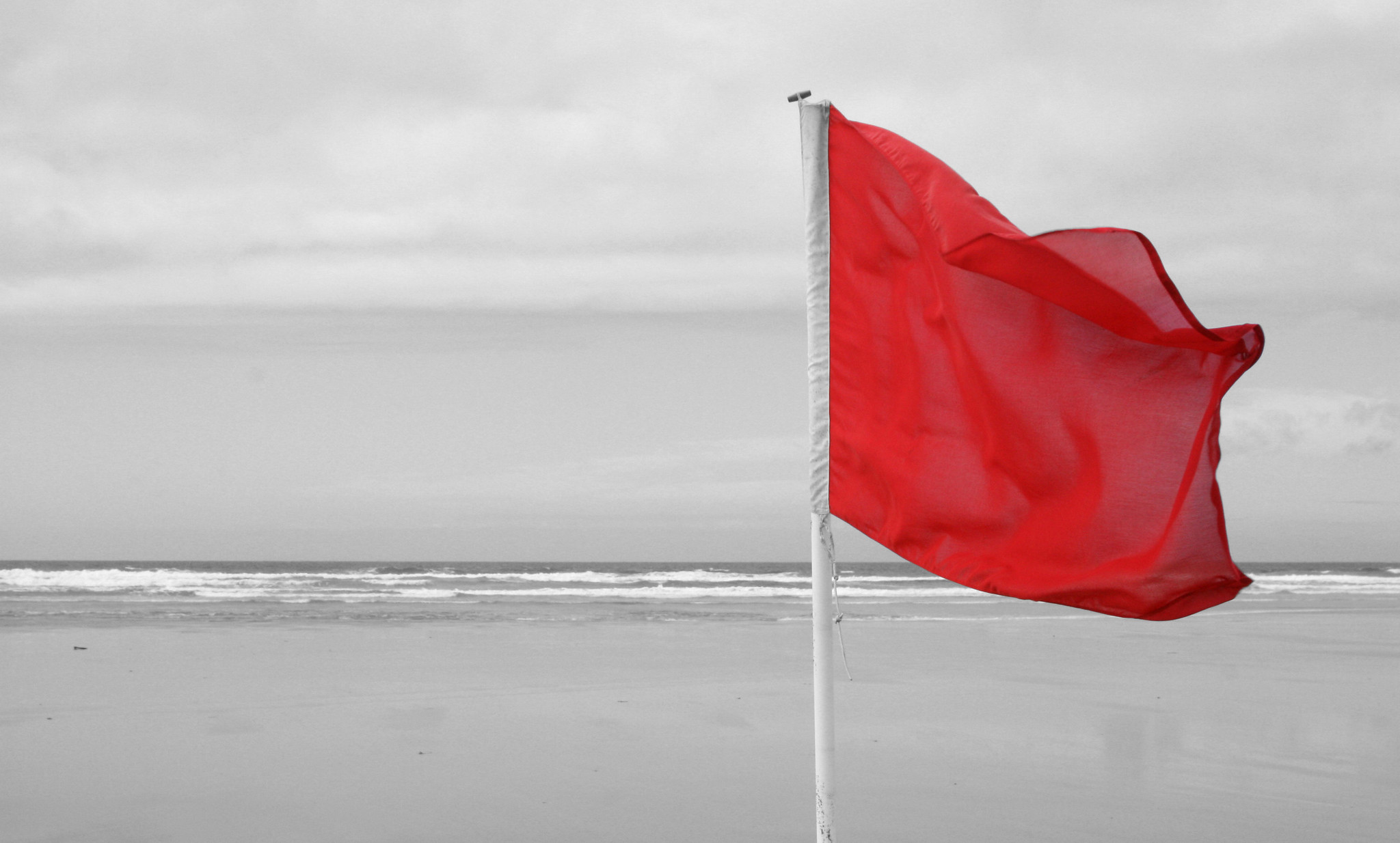 Red Flag on Beach