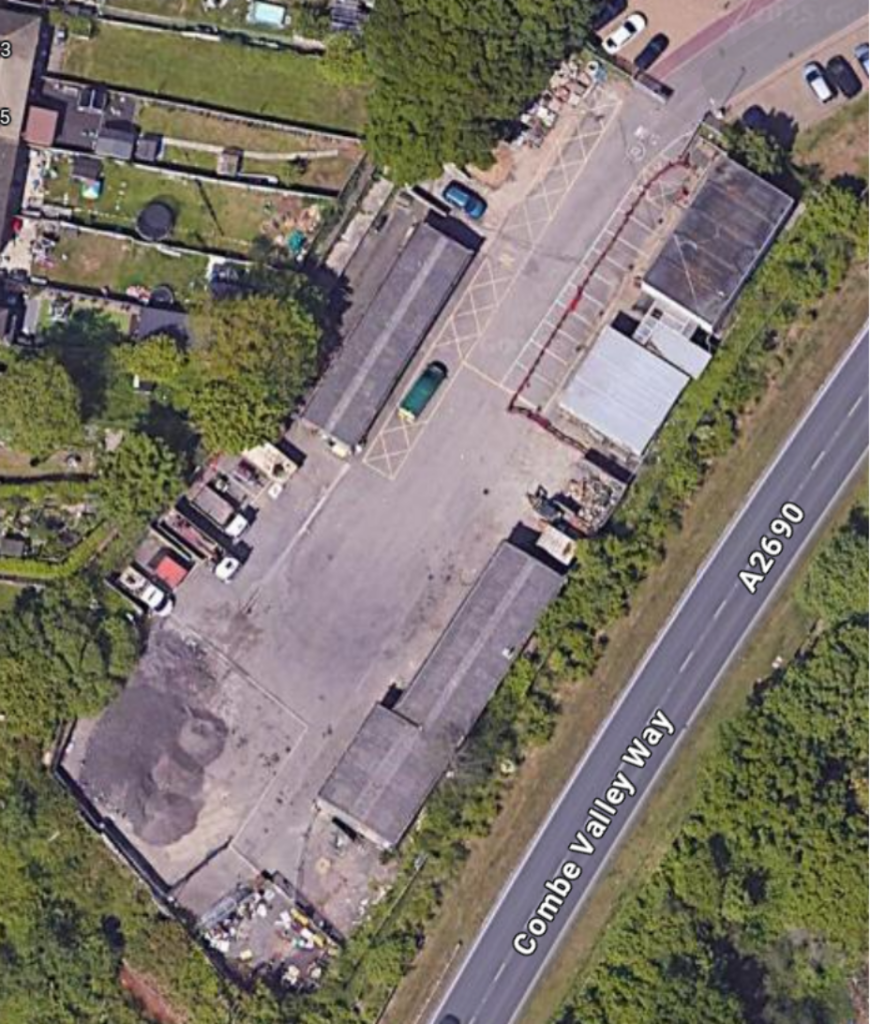 Aerial image showing the site on Google Maps