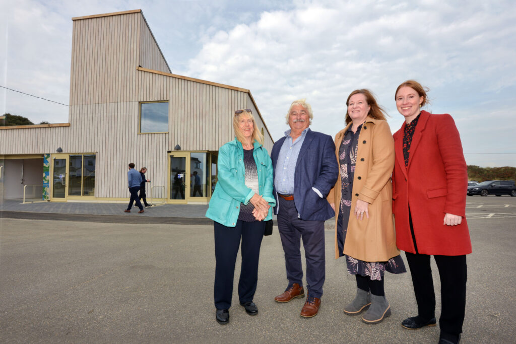 From left to right: Councillor Timpe, Councillor Oliver, Lorna Ford of RDC and Helena Dollimore, MP for Hastings and Rye in front of the Welcome Centre