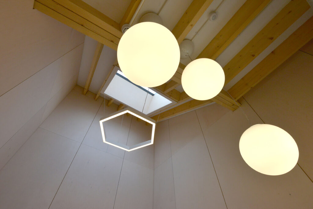 Light fixture inside Welcome Centre