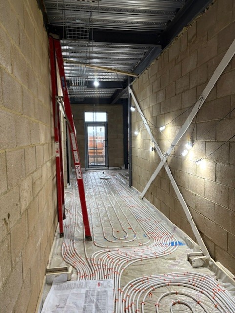Corridor under construction in Heart of Sidley building