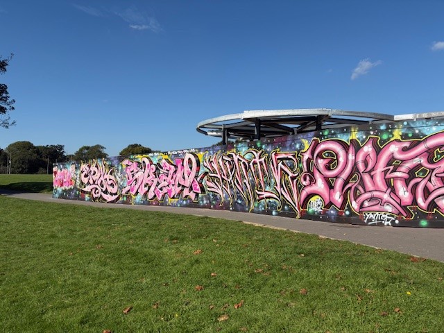 Heart of Sidley graffiti hoarding