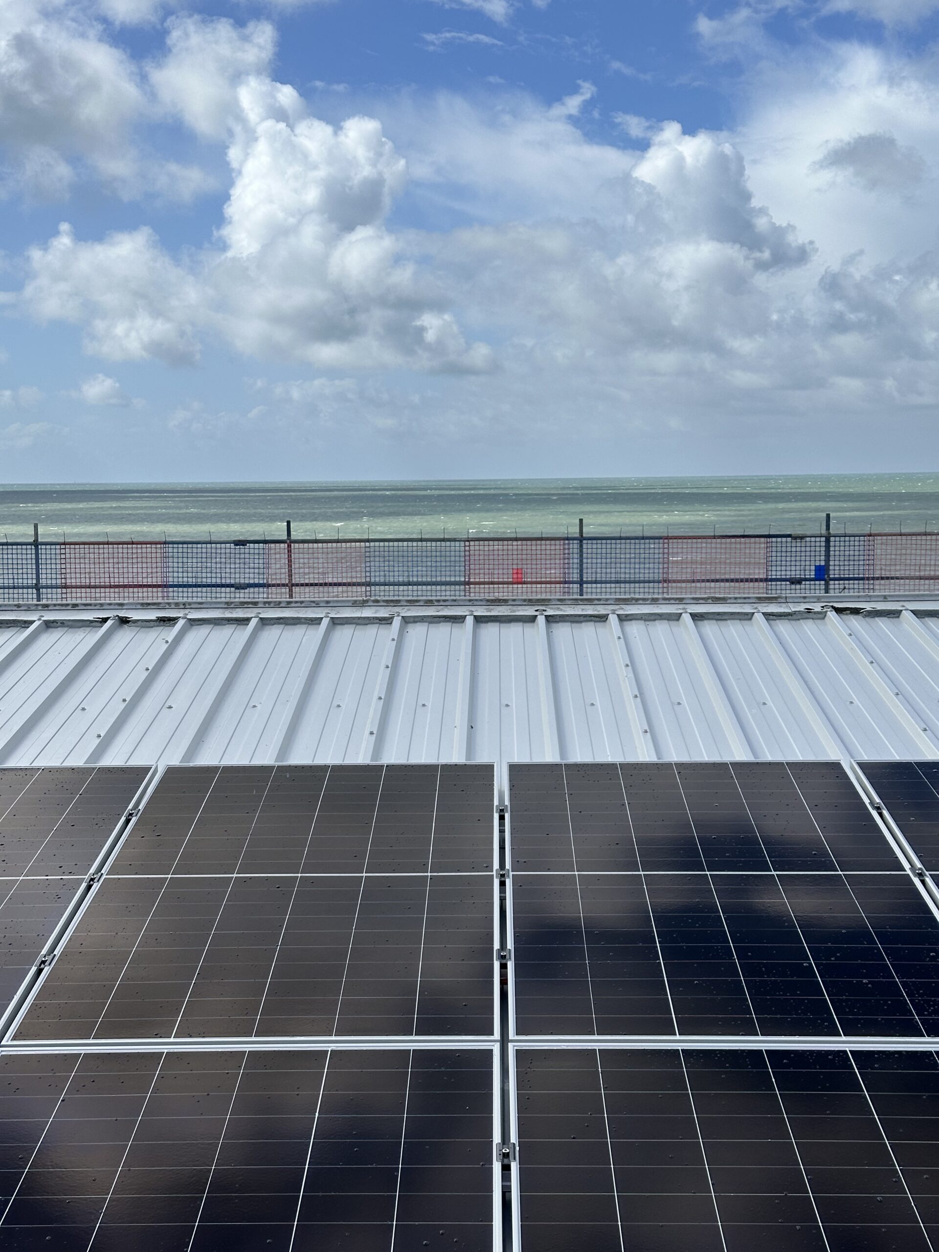 Installed panels on De La Warr Pavilion auditorium roof