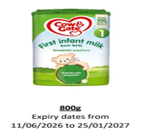 Cow and gate first infant milk product