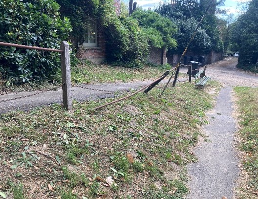 Defective railing