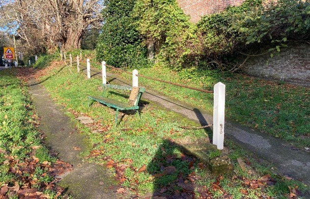Repaired railing